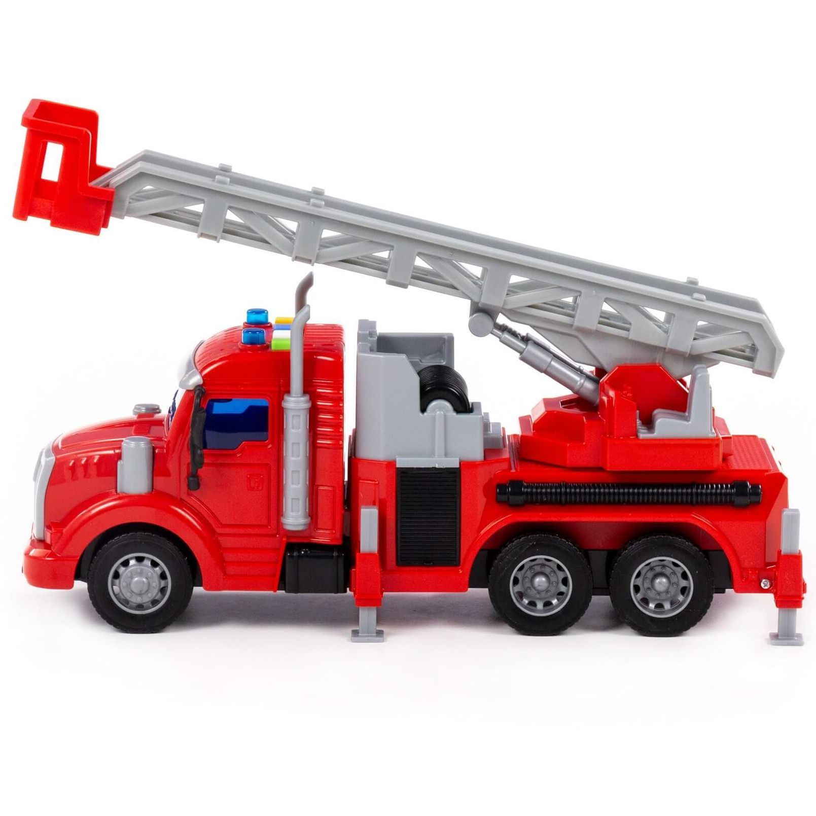 Игрушка пожарная машинка с лестницей - автомобиль Профи Полесье 29,5 см инерция, 4 звука, мигание диодов