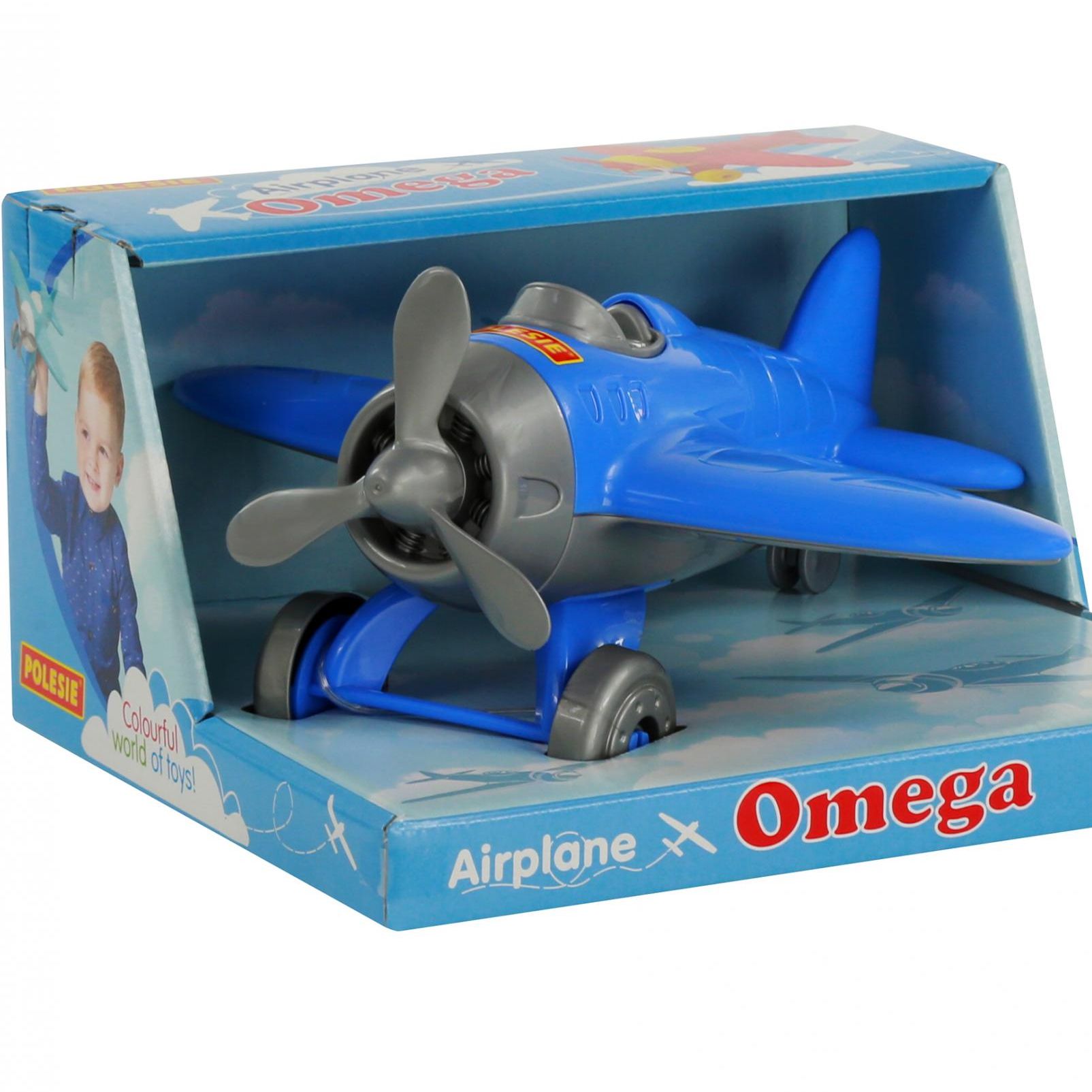 Игрушка самолёт пластмассовый синий в коробке