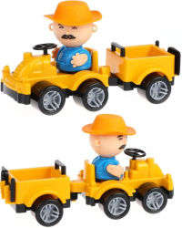 Игрушечный мини трактор с тележкой 20 см Игрушечный мини трактор с тележкой 20 см