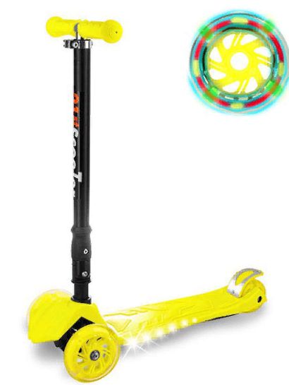 Самокат 3-х колесный с подсветкой колес и деки