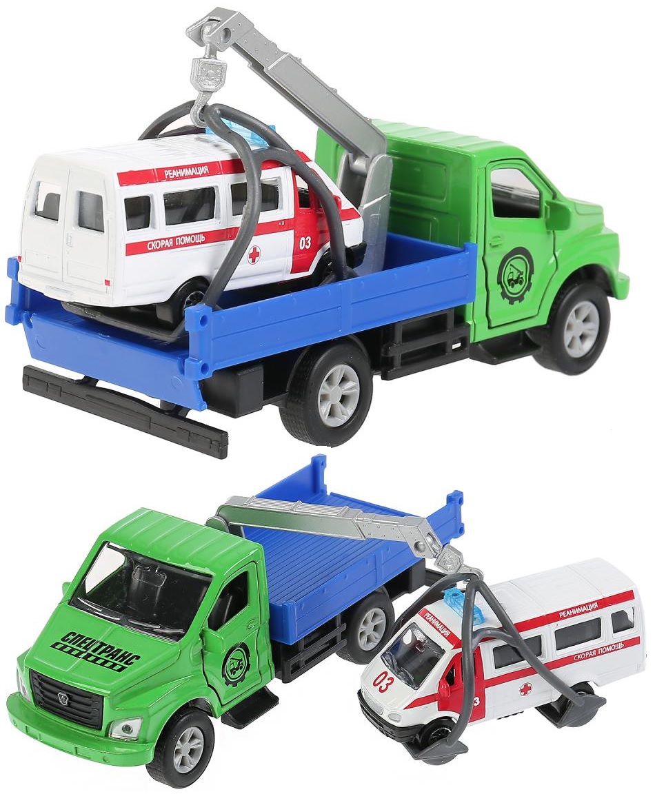 Эвакуатор Газон Next с машиной скорой помощи 14 см Эвакуатор Газон Next с машиной скорой помощи 14 см