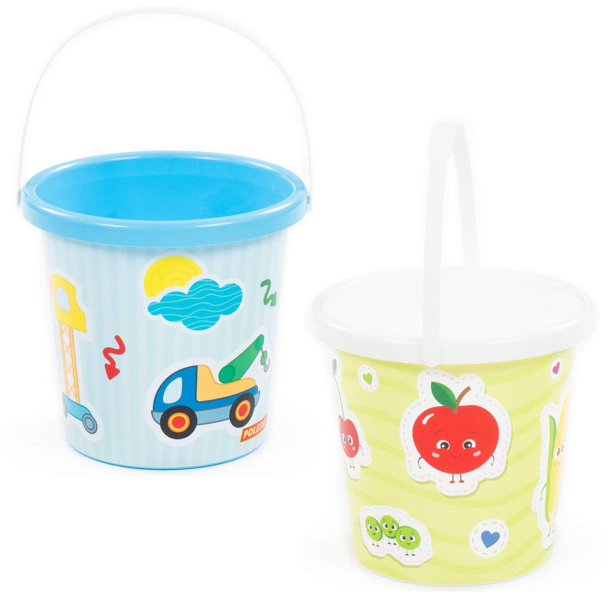 Ведерко объем 2,1 л. с наклейкой для игр в песочнице  - 1 шт.