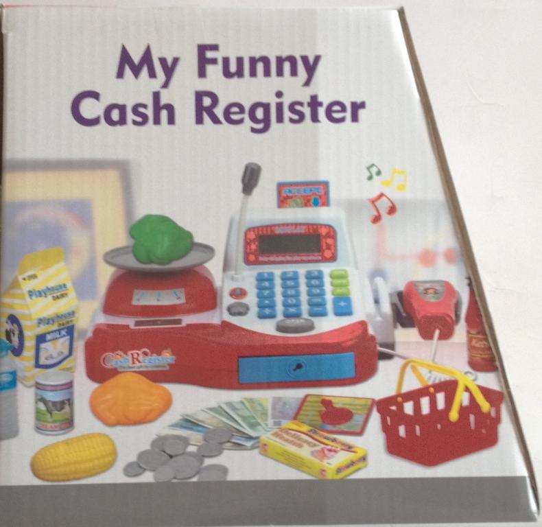 Игрушечная касса. Касса с микрофоном весами и набором продуктов