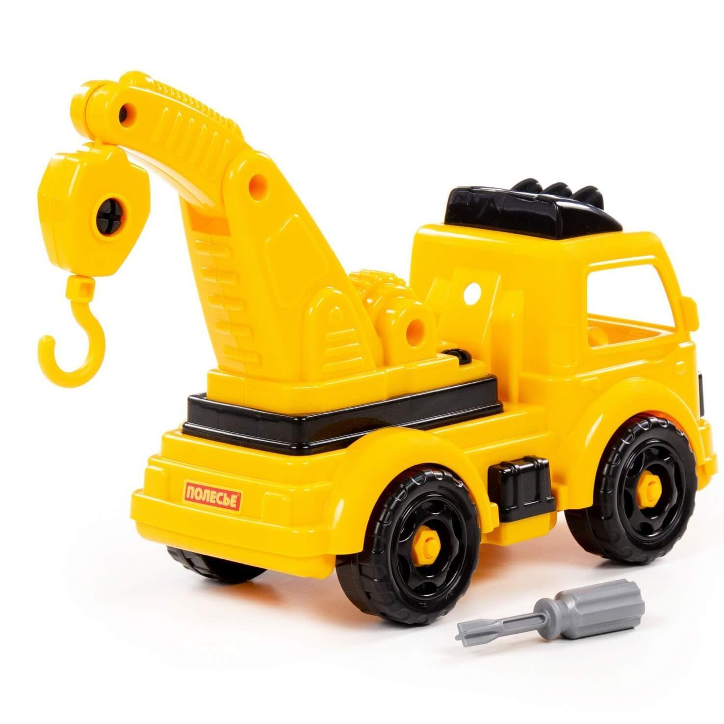 Игрушка машинка кран-эвакуатор "Строительная техника" 32,8 см модель для сборки 36 эл. Полесье