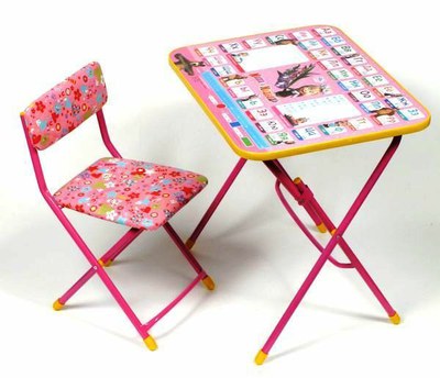 Детский столик и стульчик Умничка Маша и медведь. Азбука 3.