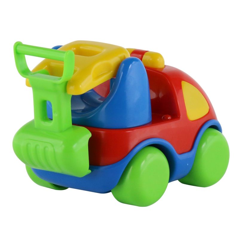 Маленький грузовичок с копалкой красно-синий