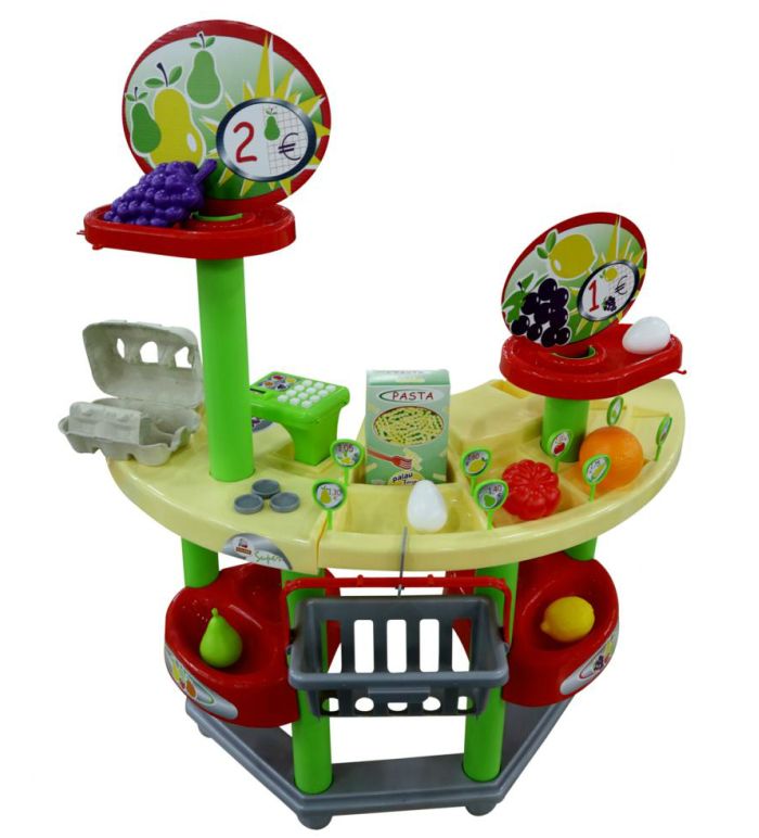 Игровой супермаркет с овощами и корзинкой