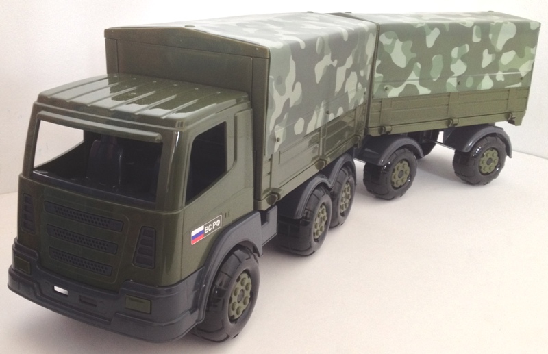 Игрушка военная машина фура с прицепом - 66 см