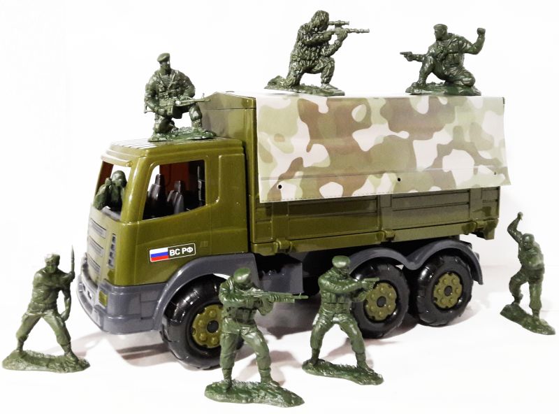 Игрушка военная машина фура с тентом - 39 см для перевозки солдатиков Игрушка военная машина фура с тентом - 39 см для перевозки солдатиков