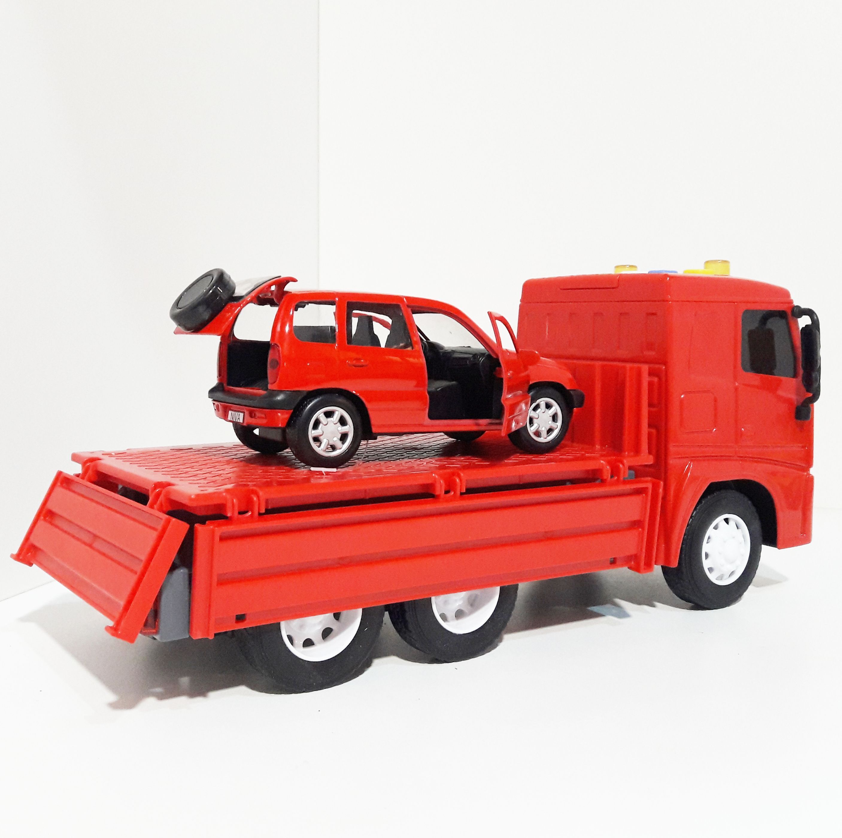 Машинка бортовой грузовик МАЗ - 25,7 см инерция, свет-звук- металлическая машинка