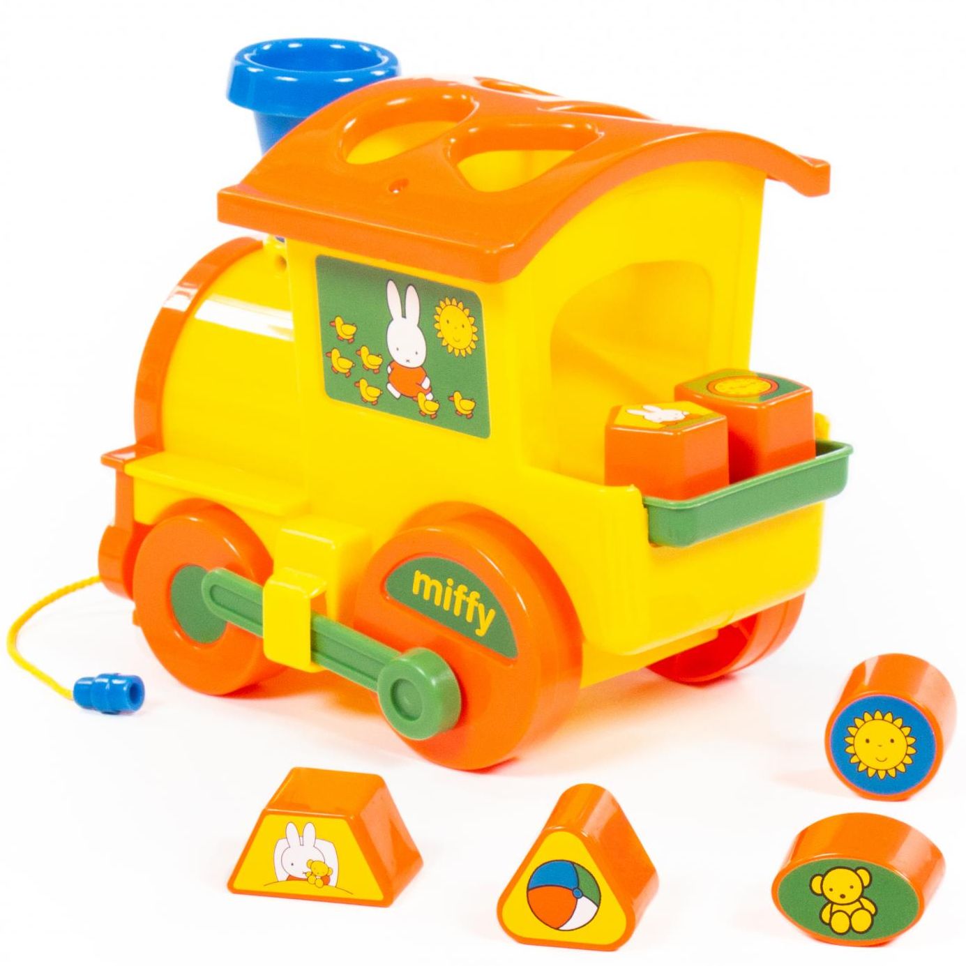 Игрушечный логический паровозик "Миффи" Желтый