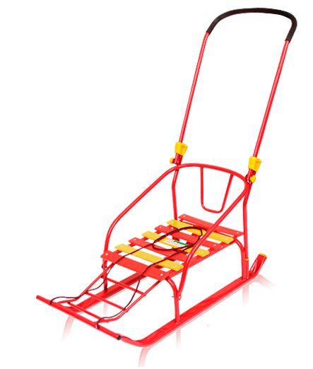 Санки Умка 6+ со складной  ручкой 