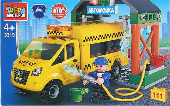 Конструктор "Город мастеров" Газель Next на Автомойке 111 дет.