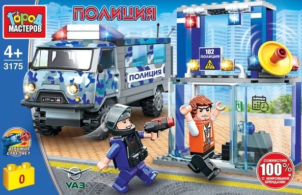 Конструктор "Город мастеров" UAZ 452 Полицейский участок 104 дет.