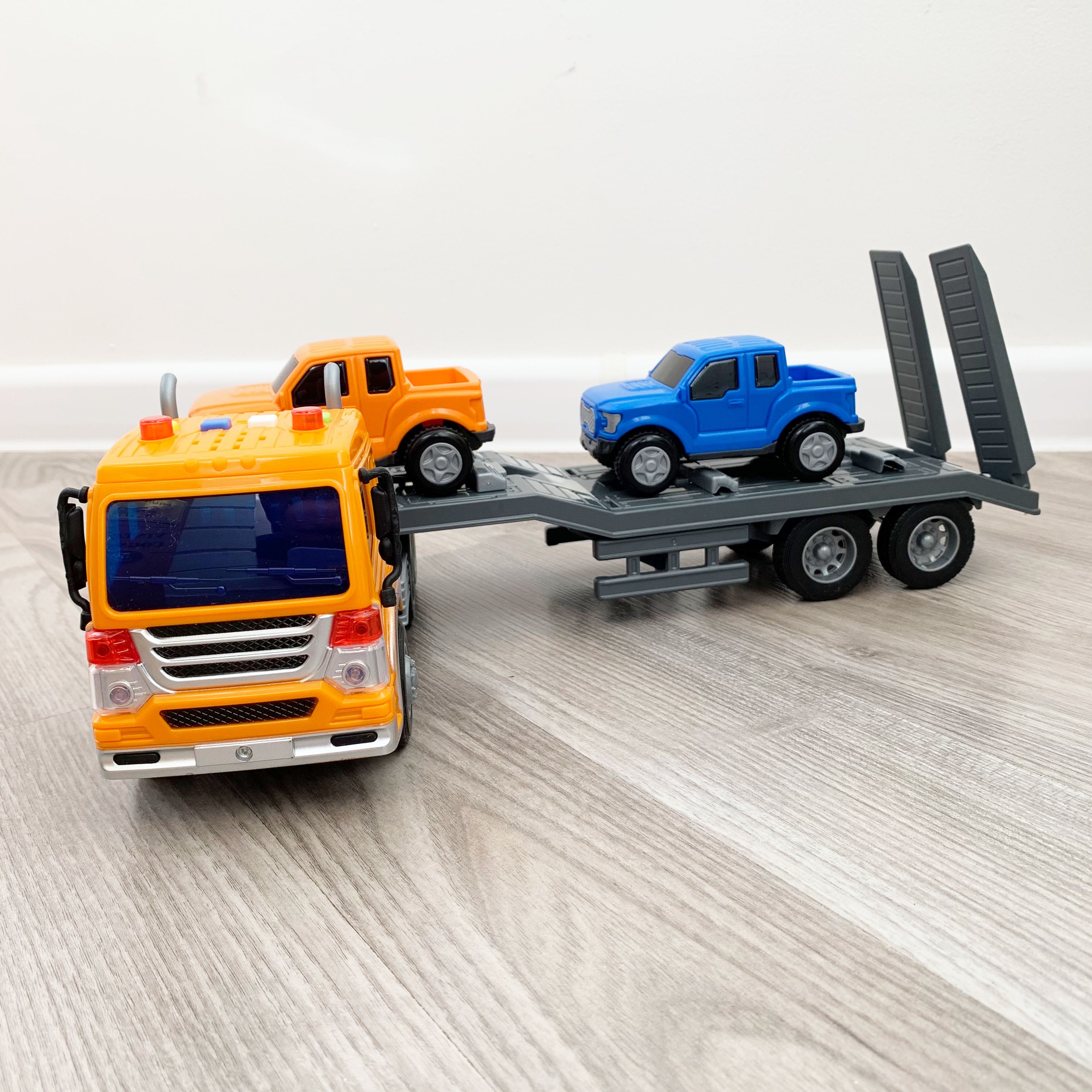 Машина автовоз 46,5 см, динамо-инерция, 4 звука, свет с 2-мя инерционными машинками-пикапами
