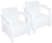 Набор из 2-х кресел "Ротанг" (без подушки) белый