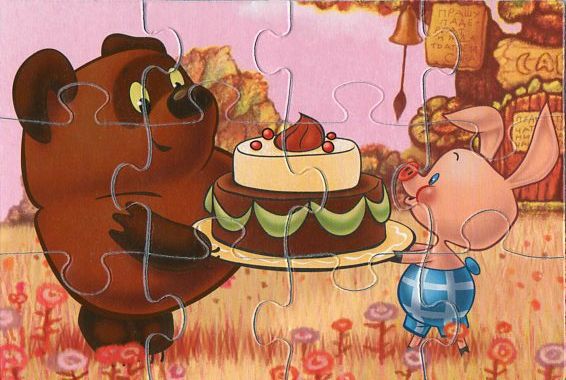 Пазлы для детей из мультиков Винни Пух и Пятачок