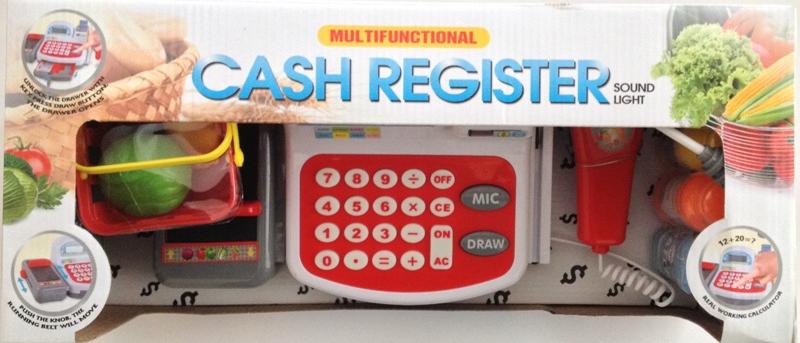 Игрушечная касса. Касса с микрофоном и набором продуктов