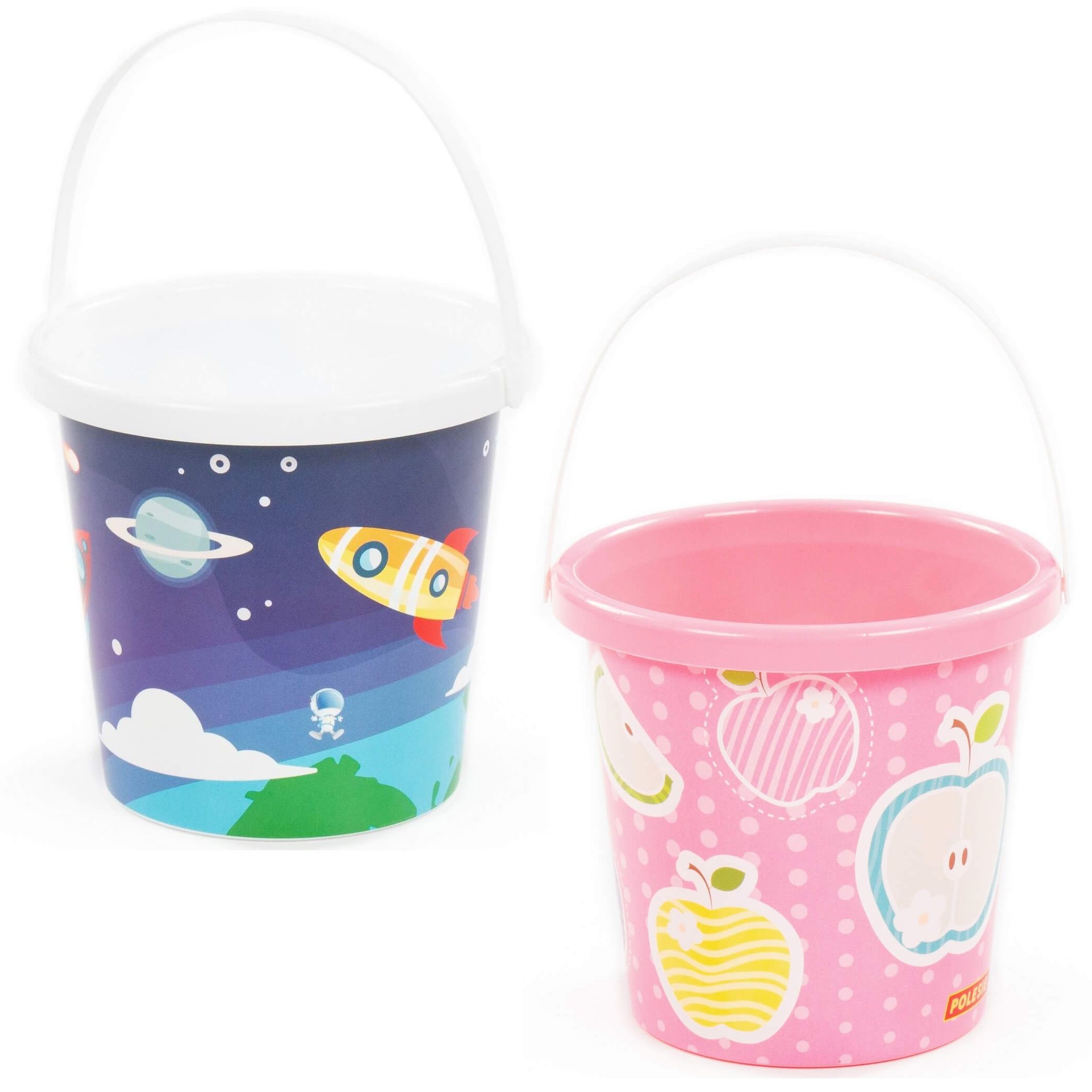 Ведерко объем 2,1 л. с наклейкой для игр в песочнице  - 1 шт.