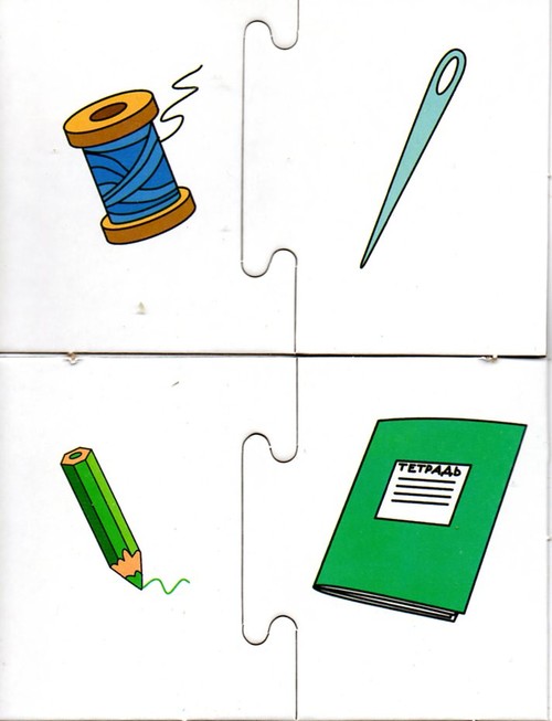 Ассоциации картинки для детей Куда нитка туда и иголка