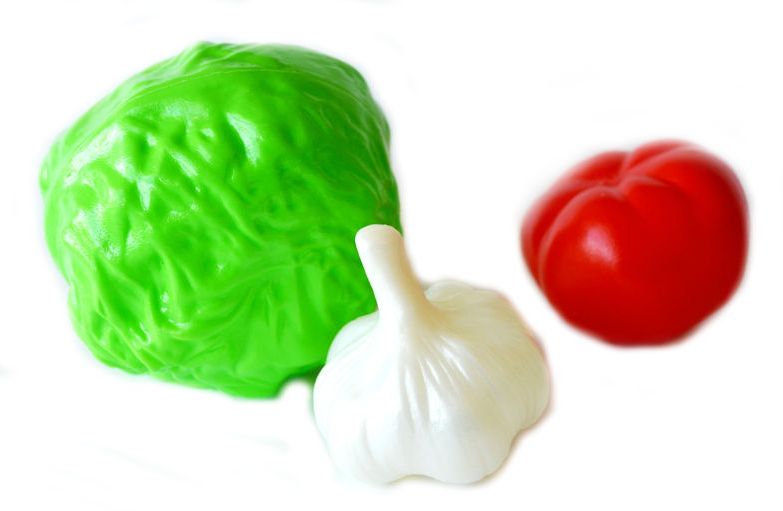 Детский набор овощей из пластмассы. Набор овощей