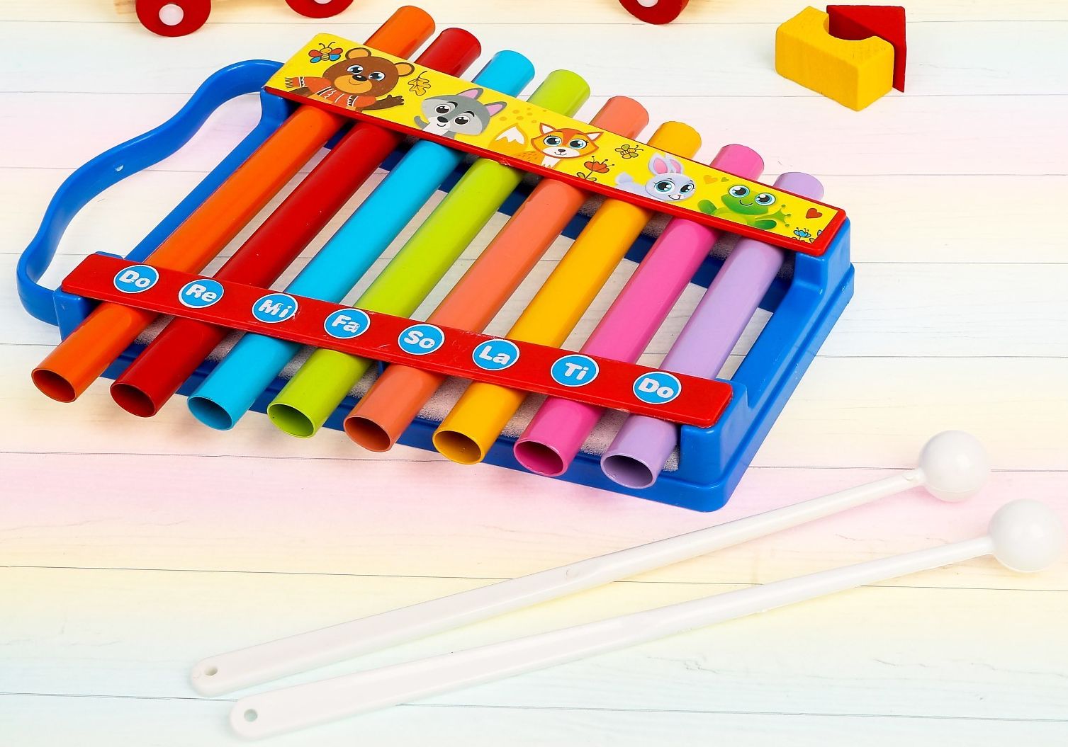 Металлофон на 8-ми трубочках Весёлые зверята