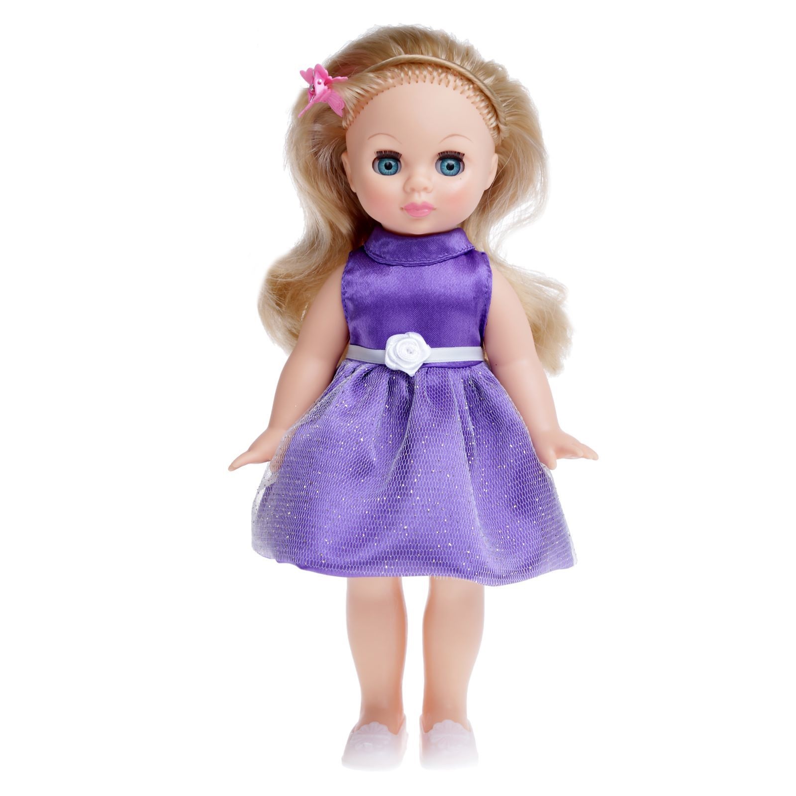 Дешевая кукла Эля 18 в платье с поясом