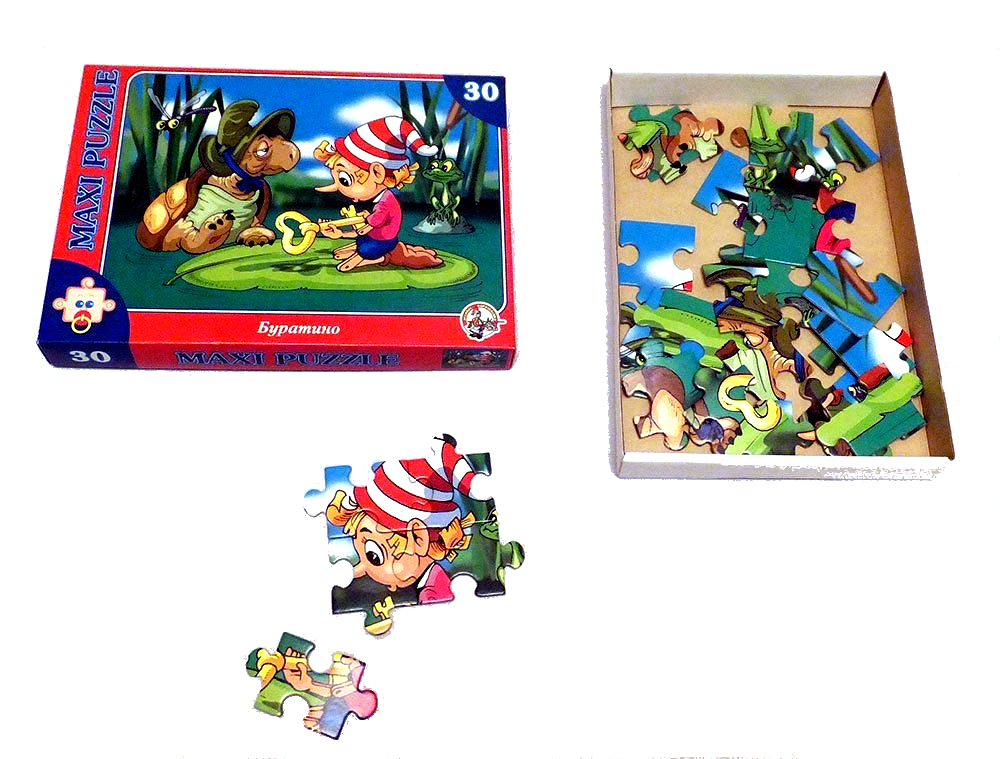 Пазлы картонные Буратино