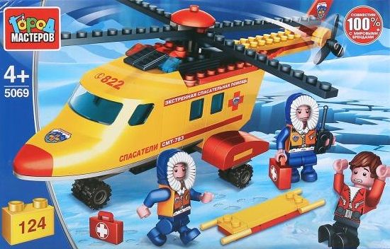 Конструктор "Город мастеров" Вертолёт скорой помощи 124 дет.