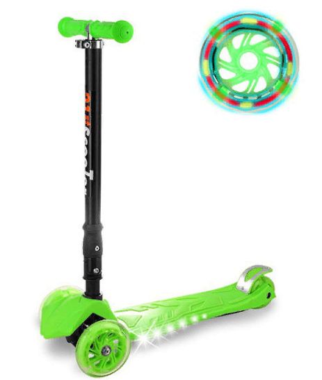 Самокат 3-х колесный с подсветкой колес и деки