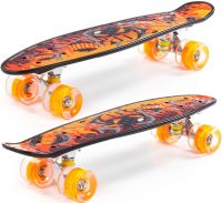 Детский скейт с наклейкой и оранжевыми колёсами 56 см Детский скейт с наклейкой и оранжевыми колёсами 56 см