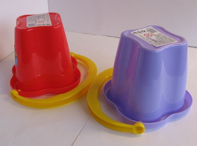 Набор 3 шт. детское ведерко среднее Цветок 14х11х8 см - объем 0,8 л.  Полесье