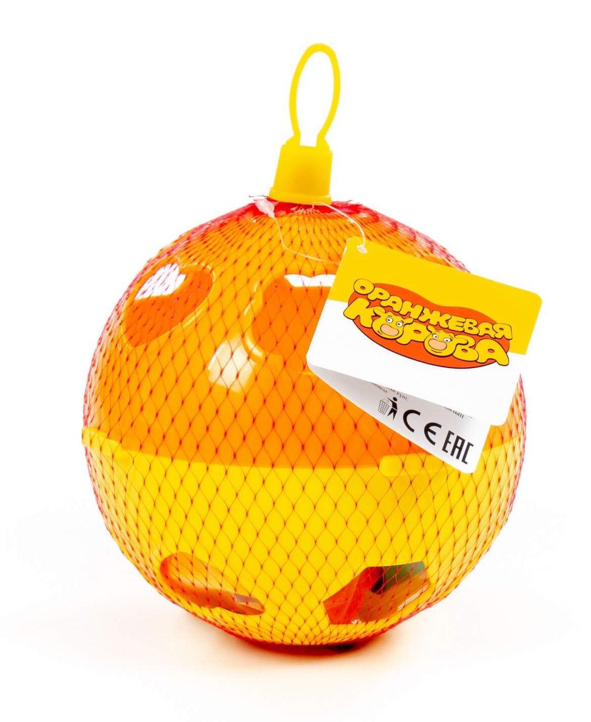 Развивающий сортер-шар «Оранжевая корова» (в сеточке)