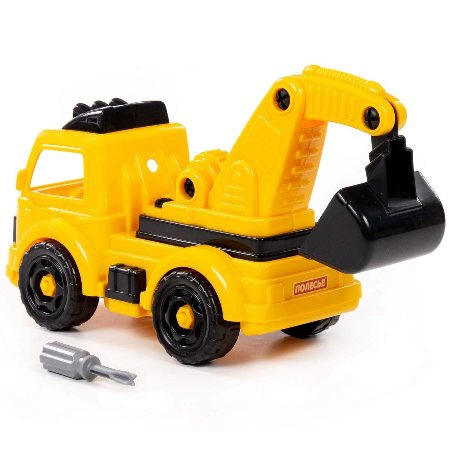 Игрушка машинка экскаватор "Строительная техника" 33,8 см модель для сборки 32 эл. Полесье