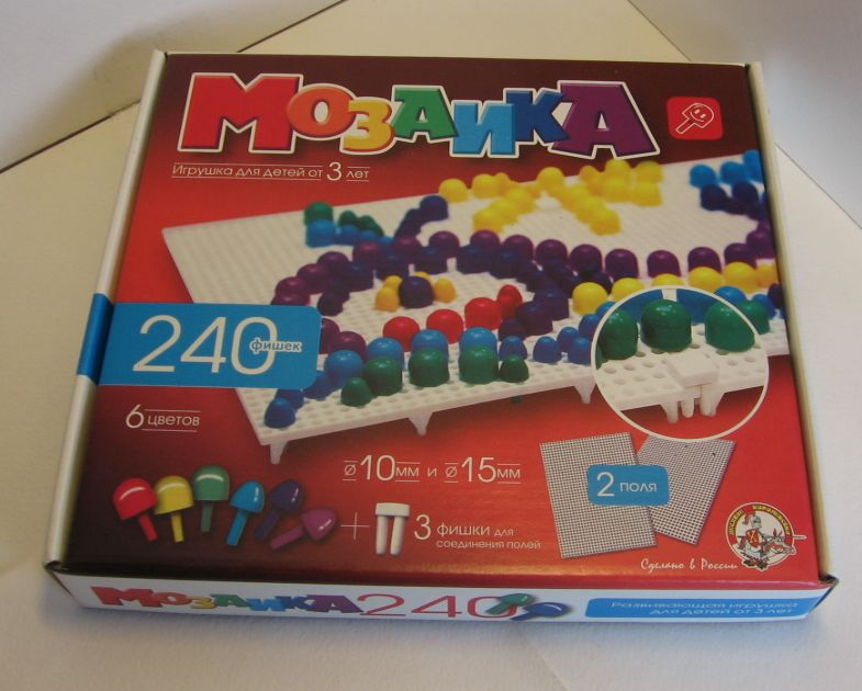 Мозаика 2 белых поля 240 фишек 2-х видов 6 цветов Арт.: 00983 Мозаика 2 белых поля 240 фишек 2-х видов 6 цветов Арт.: 00983