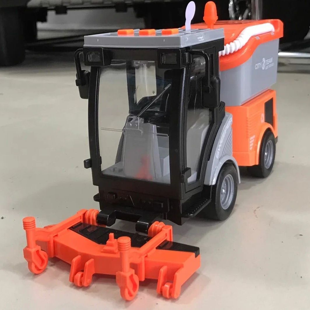 Игрушечная мусороуборочная коммунальная машинка свет, звук, инерция - 20 см