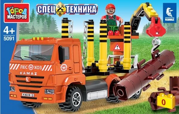 Конструктор "Город мастеров" Спецтехника Kamaz Лесовоз 112 дет.