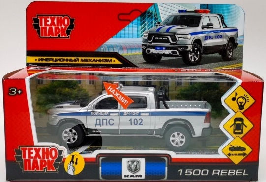 Металлическая полицейская машинка Dodge RAM 1500 Rebel