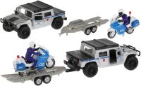 Игрушечная полицейская машинка Hummer H1 с прицепом - 18 см