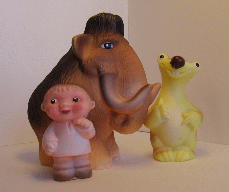 Игрушки фигурки животных ледникового периода резиновые