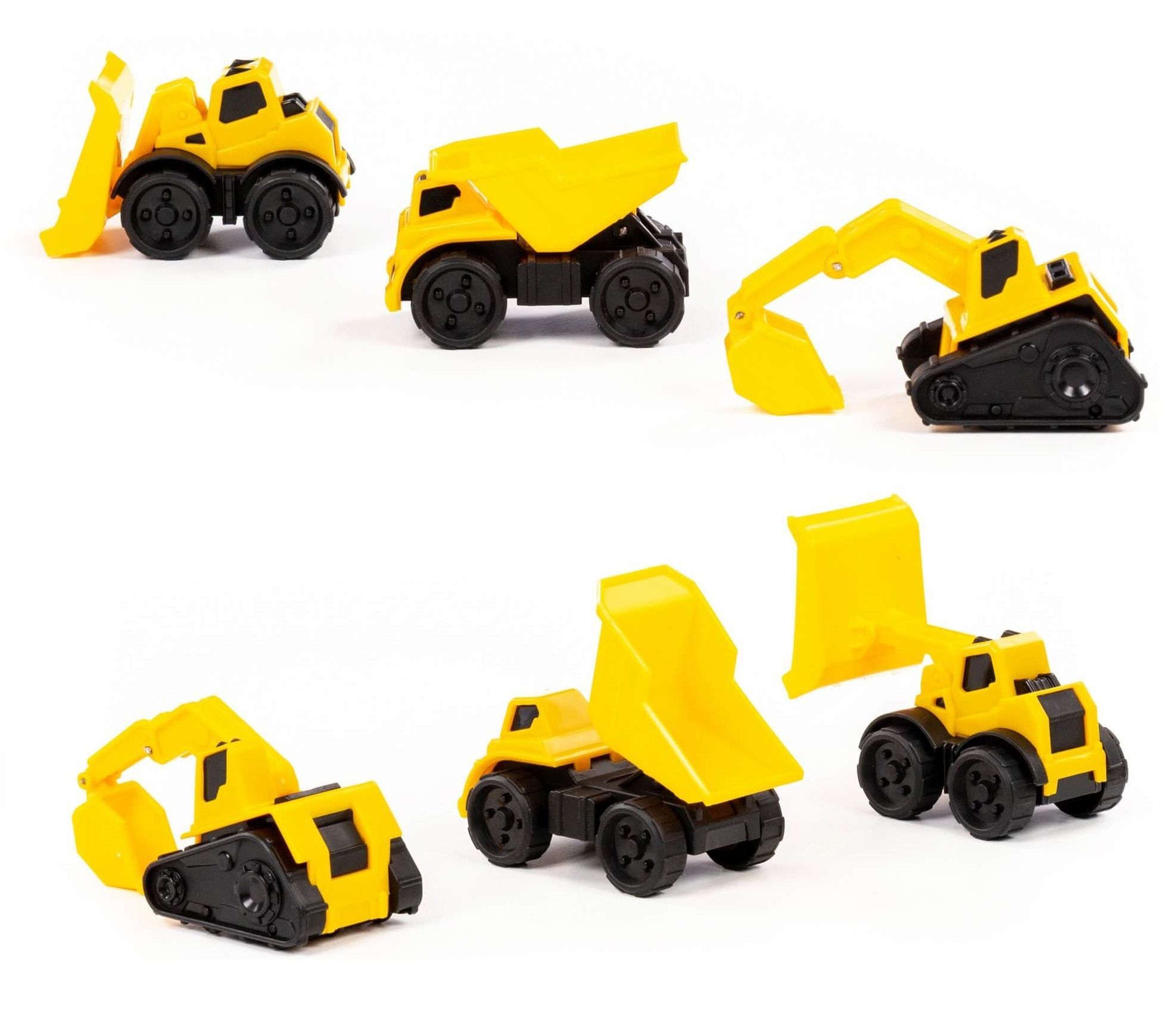 Набор 3 шт. мини строительной техники для песочницы самосвал, бульдозер, экскаватор гусеничный Полесье