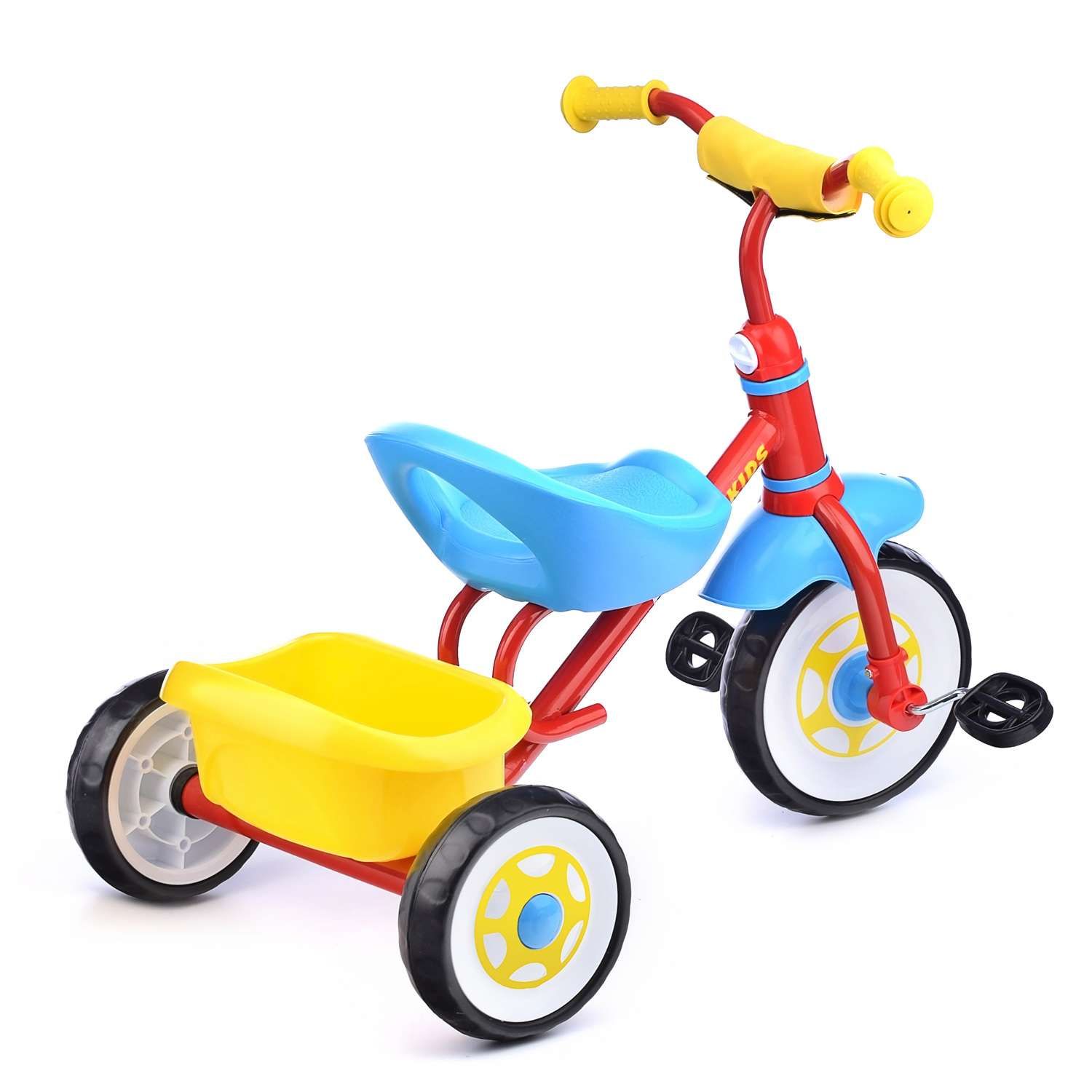 Трехколесный велосипед Малыш Ракета желто-крано-голубой