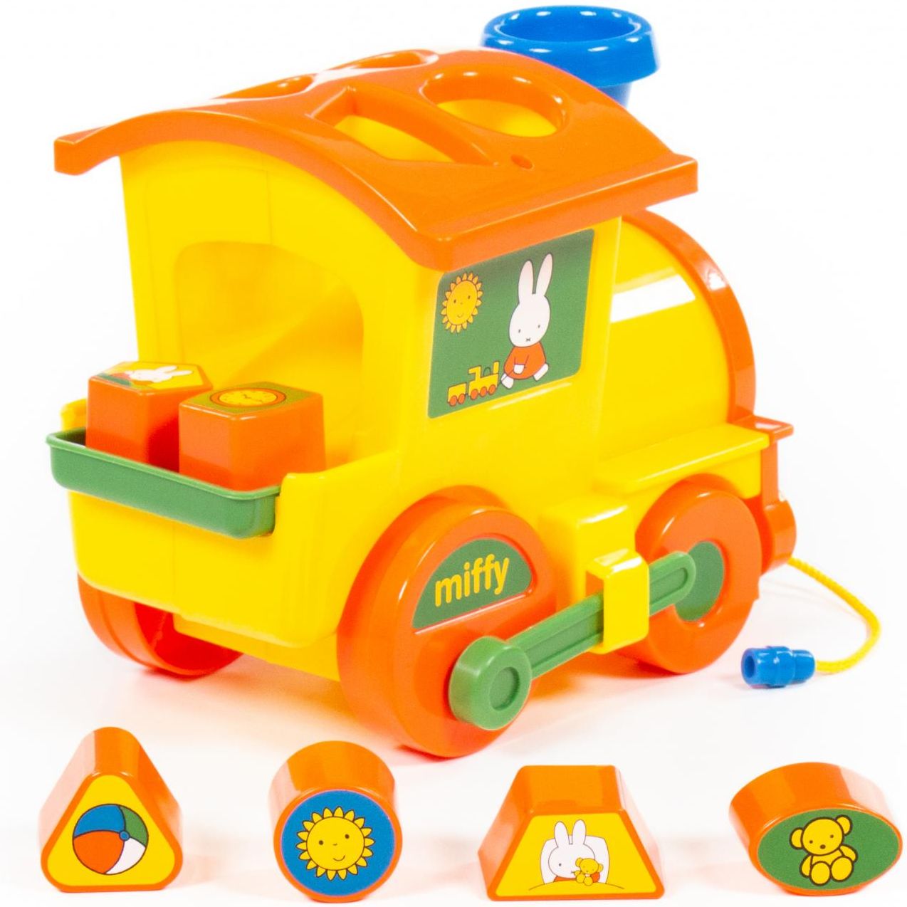 Игрушечный логический паровозик "Миффи" Желтый