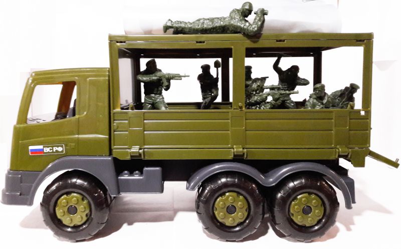 Игрушка военная машина фура с тентом - 39 см для перевозки солдатиков Игрушка военная машина фура с тентом - 39 см для перевозки солдатиков