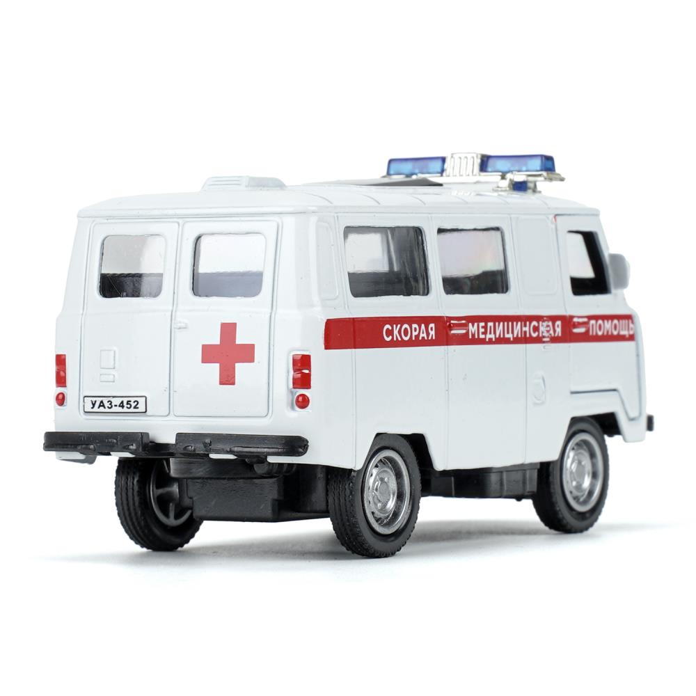 Игрушка УАЗ 39099 буханка скорая помощь бело-красная