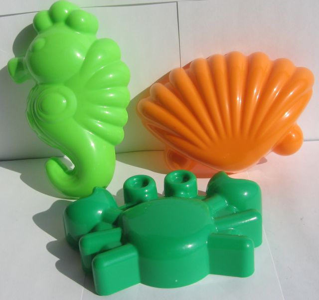 Формы для песка: краб, морской конек, ракушка