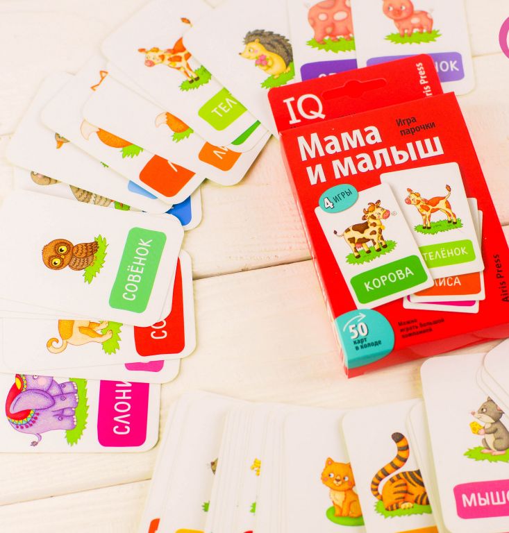 Обучающие карточки - подбери пару: мама и малыш