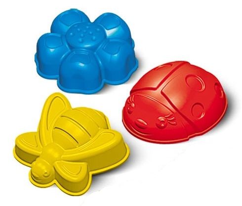 Формочки для песка Божья коровка, пчелка, цветочек Формочки для песка Божья коровка, пчелка, цветочек