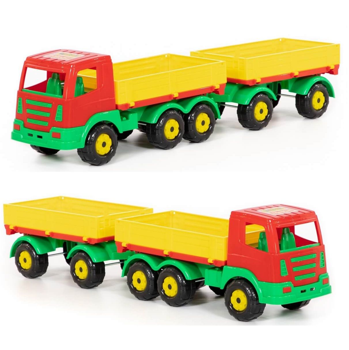 Игрушка машинка бортовой грузовик 39,5 см с прицепом 31 см автопоезд 70,5 см Игрушка машинка бортовой грузовик 39,5 см с прицепом 31 см автопоезд 70,5 см