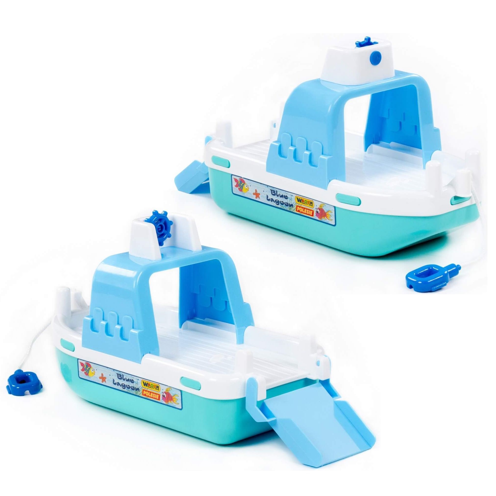 Игрушка корабль 30 см для купания в ванной - паром Лагуна Полесье бирюзовый